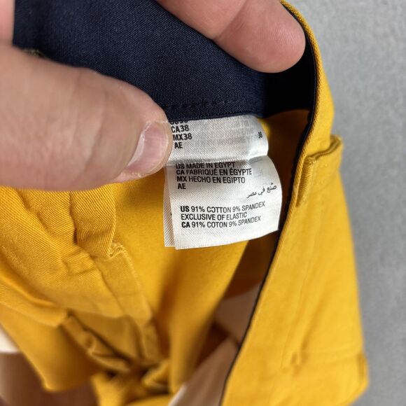 Club Room Mens Chino Shorts 38X9 Gold Khakis Flat Front 4 Way Stretch - Picture 10 of 11